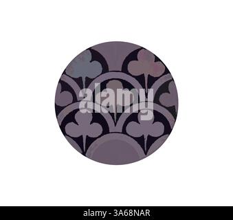 A circular design featuring a pattern of stylized leaves arranged in a repeating motif, with varying shades creating depth and texture. Classic art with a modern twist reimagined by Artotop, Transformed Indian Ornament Stock Photo