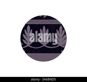 A circular design featuring an intricate pattern of stylized leaves arranged in a repeating motif, creating a sense of elegance and symmetry. Classic art with a modern twist reimagined by Artotop, Transformed Indian Ornament Stock Photo