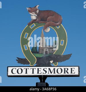 Cottesmore village sign, Rutland, England, UK Stock Photo - Alamy