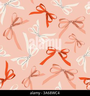 Seamless pattern with multicolored bow knots. Stock Vector