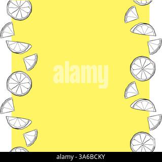 Citrus slices vertical seamless pattern background border Stock Vector ...