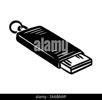 USB flash drive isolated on white background Stock Vector
