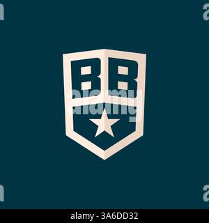 Initial BB logo star shield symbol with simple design vector graphic Stock Vector
