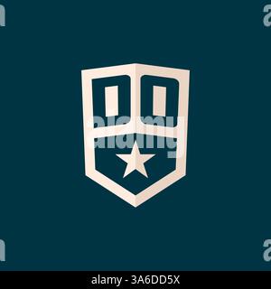 Initial DO logo star shield symbol with simple design vector graphic Stock Vector