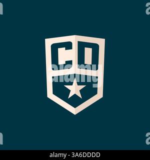 Initial CD logo star shield symbol with simple design vector graphic Stock Vector
