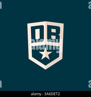 Initial DB logo star shield symbol with simple design vector graphic Stock Vector