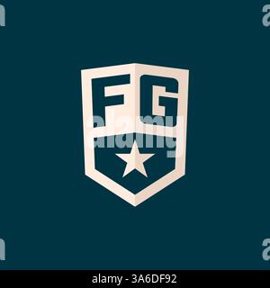 Initial FG logo star shield symbol with simple design vector graphic Stock Vector