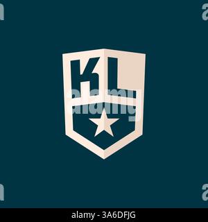 Initial KL logo star shield symbol with simple design vector graphic Stock Vector