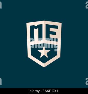Initial ME logo star shield symbol with simple design vector graphic Stock Vector