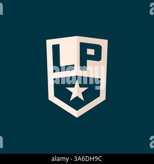 Initial LP logo star shield symbol with simple design vector graphic Stock Vector