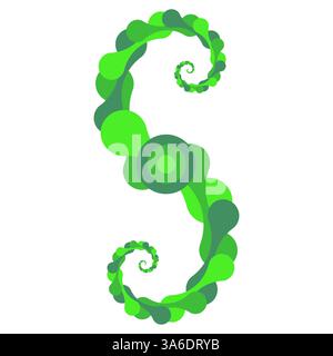 Vector Meta ball Connect Dot Set. Molecule chain. Green Circle Shapes. Abstract Geometric Dots. Morphing Blob for Pattern, Sticker, Badge, Poster, Web Stock Vector