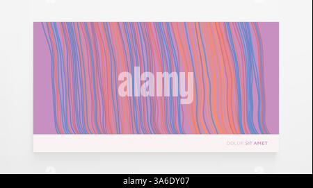 Irregular vertical lines pattern in perspective. Geometric wallpaper with stripes. Strips similar to threads. Cover design template. Vector illustrati Stock Vector