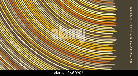 Abstract circular background with many thin lines. Many random circle with noise effect. Cover design template. Vector illustration for advertising, m Stock Vector