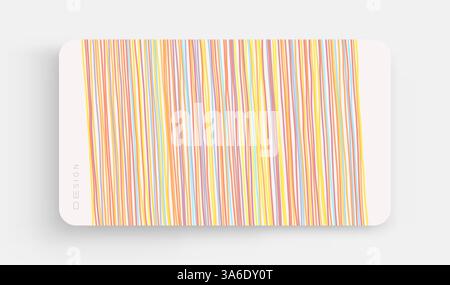 Irregular vertical lines pattern in perspective. Geometric wallpaper with stripes. Strips similar to threads. Cover design template. Vector illustrati Stock Vector
