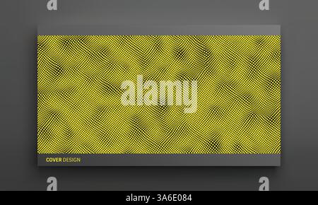 Wavy surface with optical illusion. Abstract polka dots pattern. Distorted texture. 3d vector illustration. Stock Vector