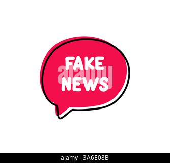 Fake News. Badge, icon, logo vector design illustration on white background Stock Vector