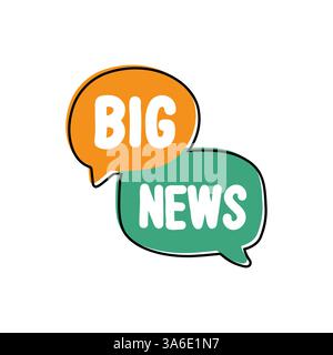 Big News. Badge, icon, logo vector design illustration on white background Stock Vector