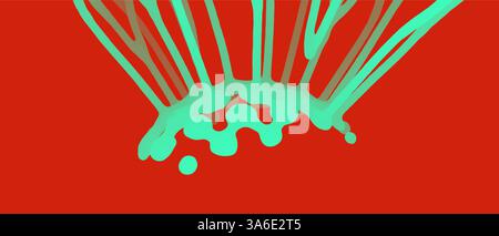 Abstract sphere with exploding rays. Nuclear power reaction. Paint splash. Cover design template. Vector illustration for advertising, marketing or pr Stock Vector