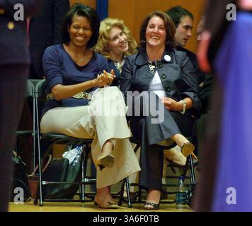 Barack Obama, his wife, Michelle, and Bob Casey at the University of ...