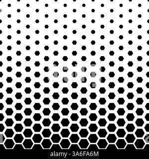 Hexagon fades pattern. Faded halftone black honeycomb isolated on white background. Degraded border for design prints. Fadew halftones wallpaper. Fade Stock Vector