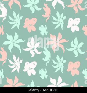 Pastel hand drawn floral seamless pattern Stock Vector Image & Art - Alamy