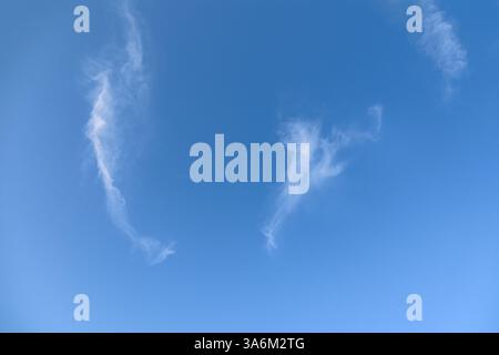 Cirrostratus clouds in blue sky on a summer day Stock Photo