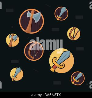 Set of different medieval weapon icons Vector Stock Vector Image & Art ...