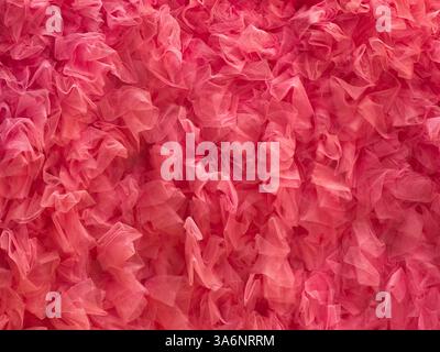 Pink mesh organza fabric abstract texture background Stock Photo