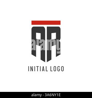 AR initial esport logo with simple shield design style vector graphic Stock Vector