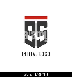 BS initial esport logo with simple shield design style vector graphic Stock Vector