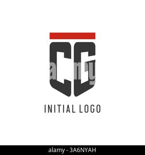 CG initial esport logo with simple shield design style vector graphic Stock Vector