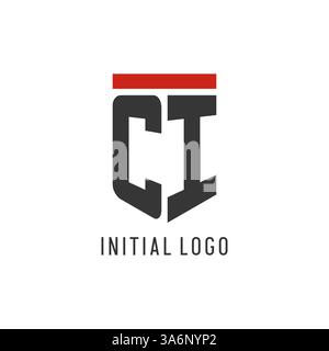 CI initial esport logo with simple shield design style vector graphic Stock Vector