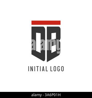 DB initial esport logo with simple shield design style vector graphic Stock Vector