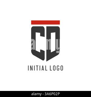 CD initial esport logo with simple shield design style vector graphic Stock Vector