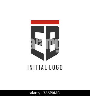 EB initial esport logo with simple shield design style vector graphic Stock Vector