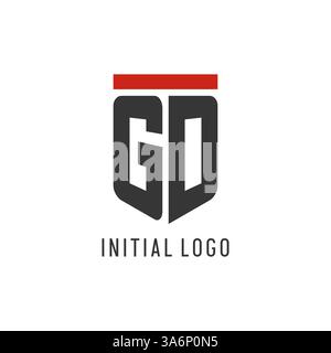 GD initial esport logo with simple shield design style vector graphic Stock Vector
