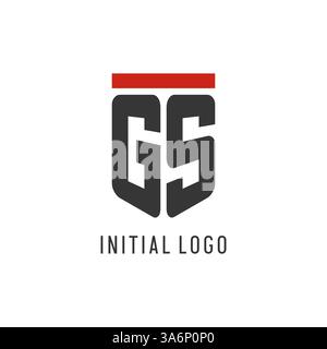 GS initial esport logo with simple shield design style vector graphic Stock Vector