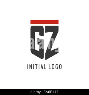 GZ initial esport logo with simple shield design style vector graphic Stock Vector
