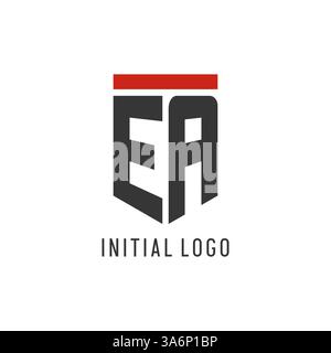 EA initial esport logo with simple shield design style vector graphic Stock Vector