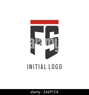FS initial esport logo with simple shield design style vector graphic Stock Vector