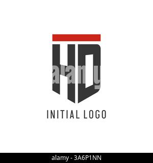 HD initial esport logo with simple shield design style vector graphic Stock Vector