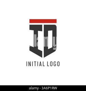 ID initial esport logo with simple shield design style vector graphic Stock Vector
