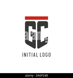 GC initial esport logo with simple shield design style vector graphic Stock Vector
