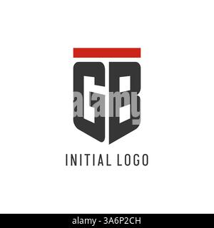 GB initial esport logo with simple shield design style vector graphic Stock Vector