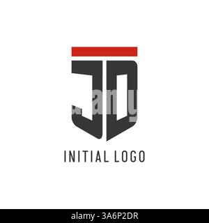 JD initial esport logo with simple shield design style vector graphic Stock Vector