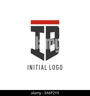 IB initial esport logo with simple shield design style vector graphic Stock Vector