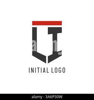 LI initial esport logo with simple shield design style vector graphic Stock Vector