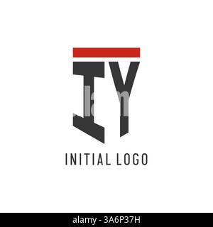 IY initial esport logo with simple shield design style vector graphic Stock Vector