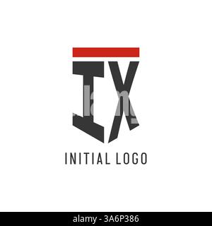 IX initial esport logo with simple shield design style vector graphic Stock Vector