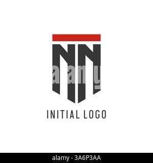 NN initial esport logo with simple shield design style vector graphic Stock Vector